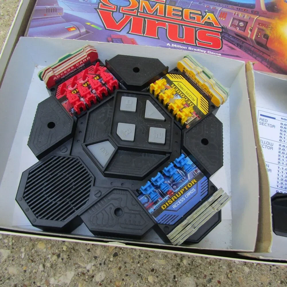 Vintage 1993 Milton Bradley The Omega Virus Talking Electronic Board Game MB